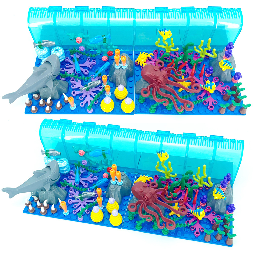 Aquarium Marine World - Kompatibel dengan LEGO Aquarium Scene Blok