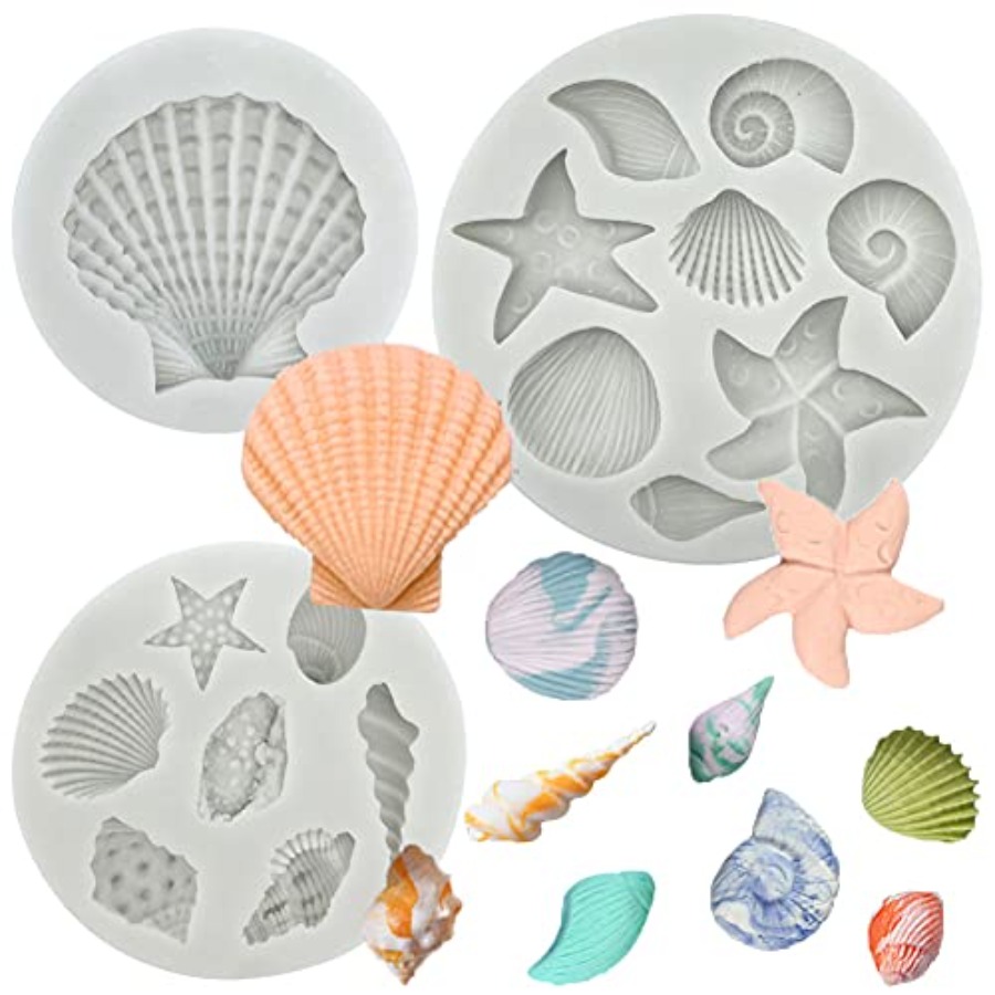3 PCS Cetakan Silikon Fondant  - Marine Coral ulasan dan harga